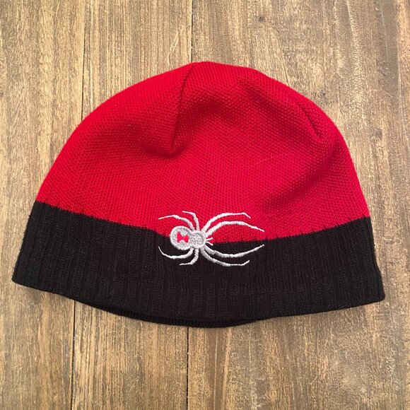 Youth Spyder Beanie Hat Cap Youth One Size OS Red Black Colors Ski Skiing - Picture 1 of 3